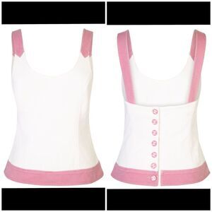 Vintage Chanel Pink & White Top